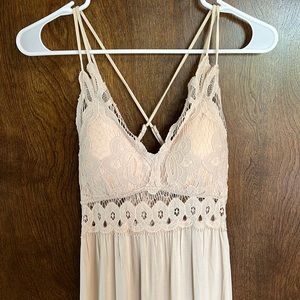 Nude boho maxi dress